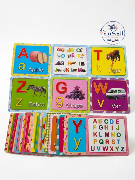 بطاقات الحروف الإنجليزية والكلمات التعليمية للأطفال 🔤🍎