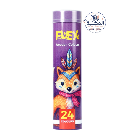 أقلام تلوين خشبية فليكس - العلبة البنفسجية الأنيقة (متوفر بـ 12 و24 لوناً) ✏️🦊