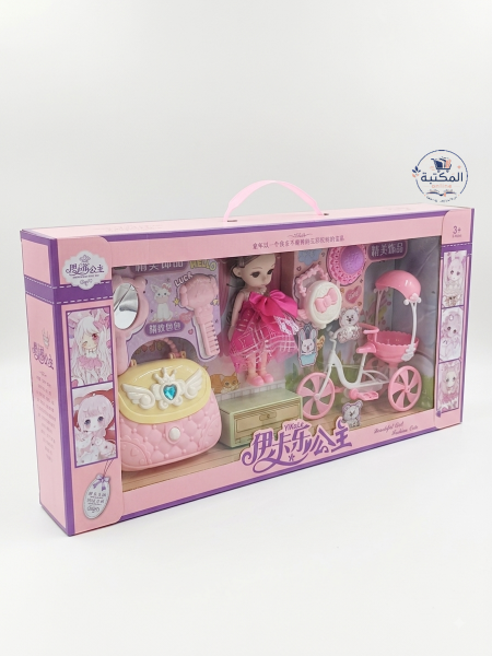 مجموعة دمية الأميرة مع دراجة ثلاثية وحقيبة يد وإكسسوارات (YiKaLe Princess) 🎀🚲