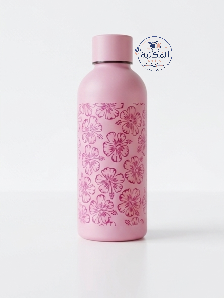 مطرة ماء ستانلس ستيل أنيقة بنقشة الورد (متوفرة بعدة ألوان) 🌸💧