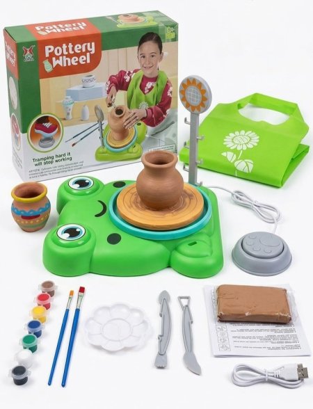 عجلة صناعة الفخار الكهربائية للأطفال (Pottery Wheel) 🏺🎨